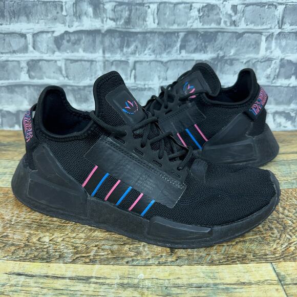 Adidas NMD_R1 V2 Core Black Pulse Blue Magenta Shoes IE7279 Mens Size 7.5 - Picture 2 of 10